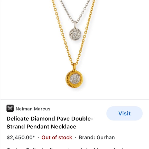 Gold, white gold and pavé diamond adjustable length Gurhan necklace. Sold out! - Picture 5 of 5